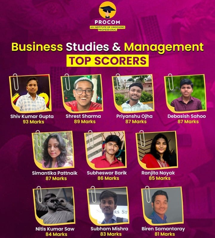 Business Studies & Management Top Scorers