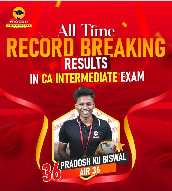 CA Intermediate AIR 36 - Pradosh Ku Biswal