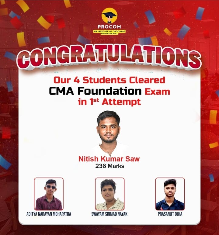 CMA Foundation - 4 Students Cleared in 1st Attempt